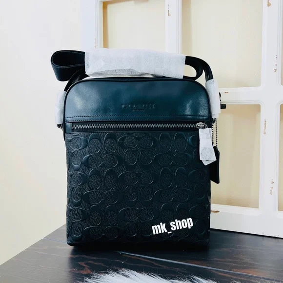 Coach Men's Houston Flight Bag In Signature Leather Black